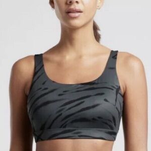 Athleta Exhale Zebra Print Sports Bra